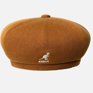 Kangol Medium Jax Beret Women Rust Orange Bamboo Knit Streetwear Accessory